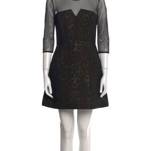 Sandro Leopard Animal Print and Mesh Mini Dress